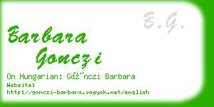 barbara gonczi business card